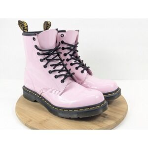 Dr. Martens Glossy Pink Moto Boots